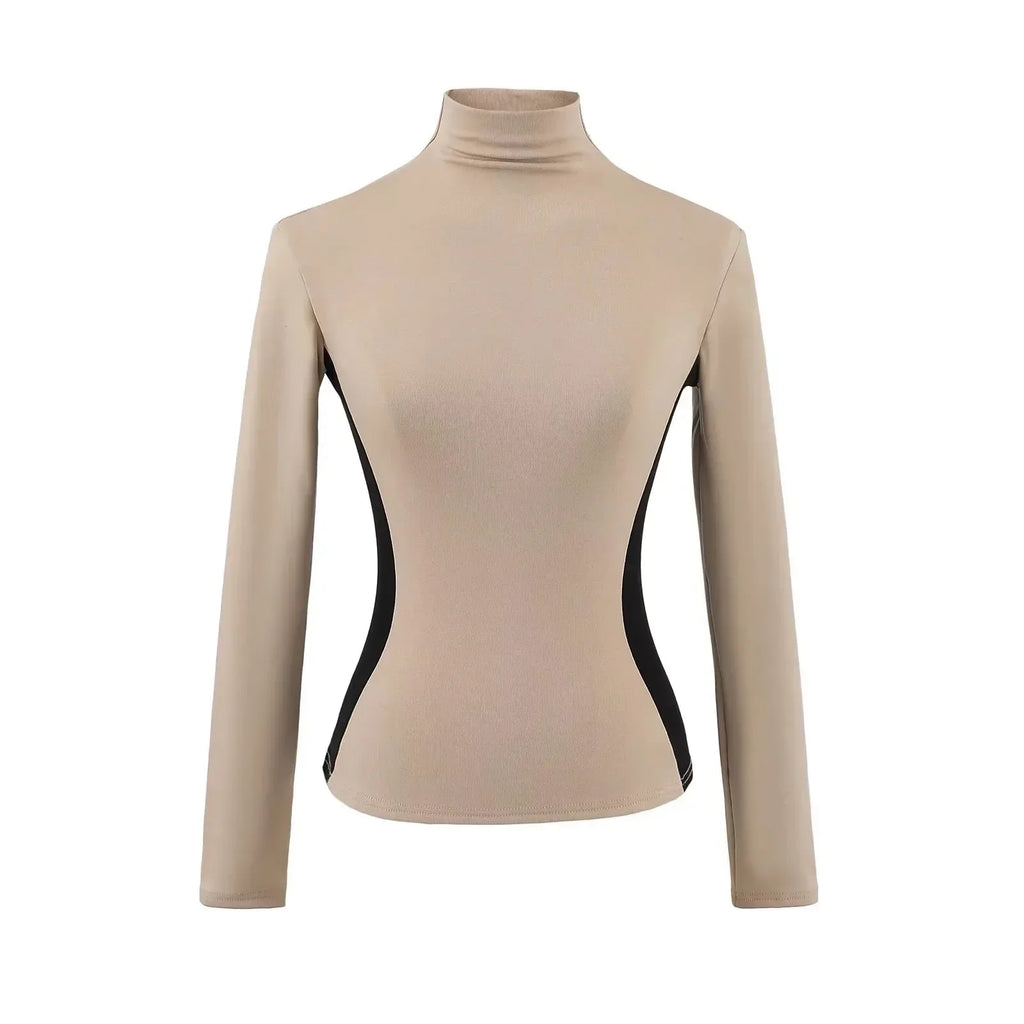 Women's High Neck Slim Fit Fleece Base Layer Top