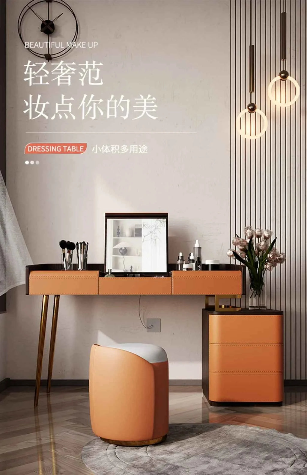 Bedroom Light Luxury Dressing Table Vanity Storage Flip Cabinet One Small Apartment Makeup Dresser Penteadeiras Household Items