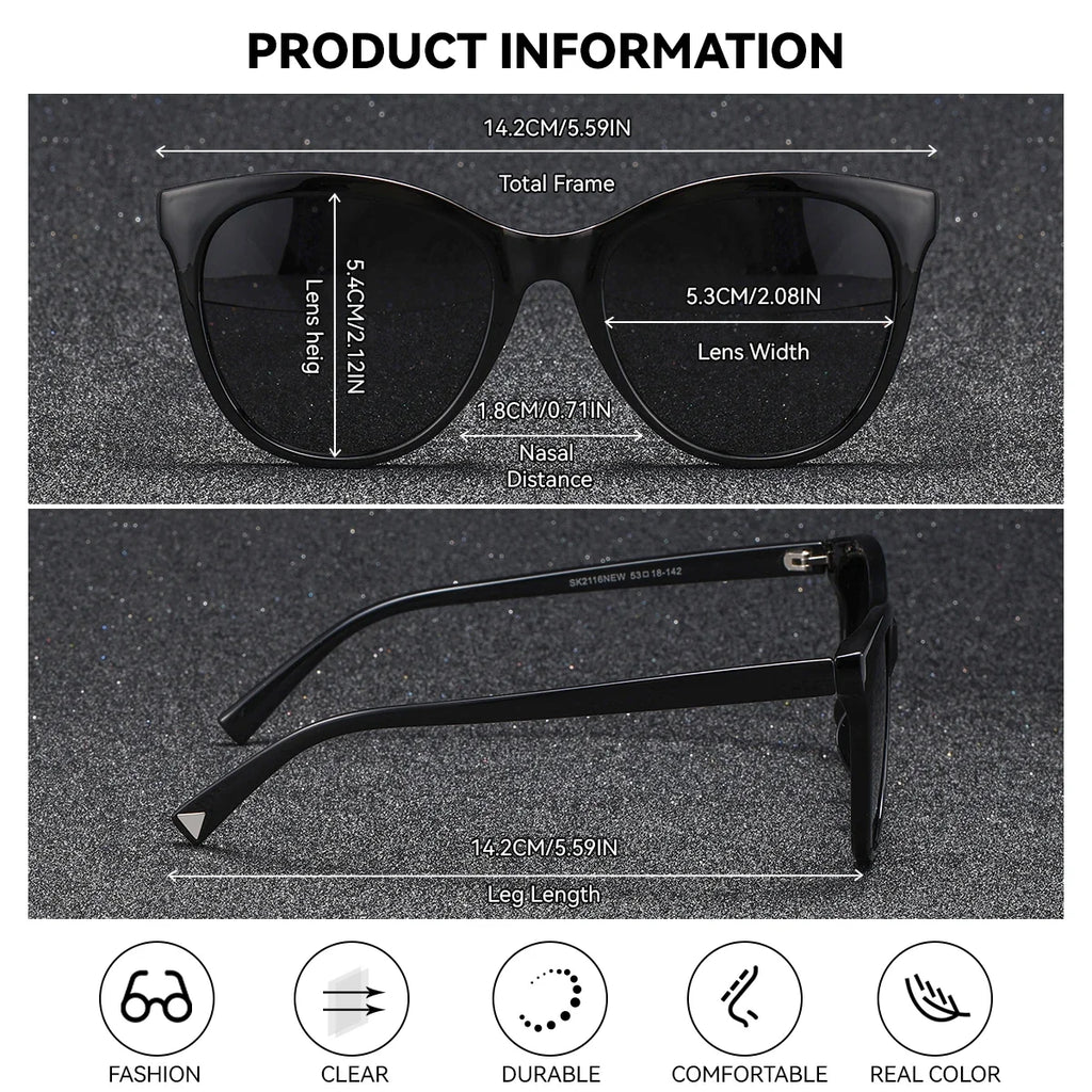 BARCUR Women’s Transparent Fashionable Cat Eye Sunglasses – Polarized UV400 Gradient Lenses for Summer Travel Party & Vacation – Comfortable Durable Best Gift Idea