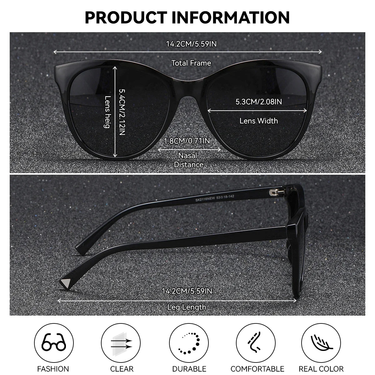 BARCUR Women’s Transparent Fashionable Cat Eye Sunglasses – Polarized UV400 Gradient Lenses for Summer Travel Party & Vacation – Comfortable Durable Best Gift Idea