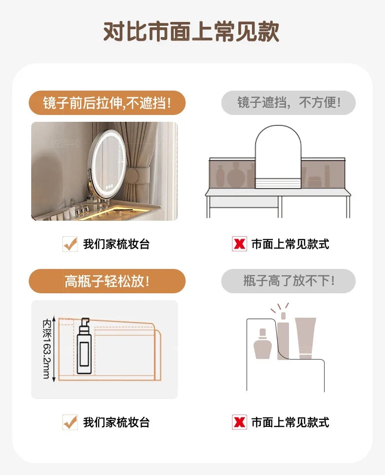 Makeup Dressing Vanity Table Accessories Storage Modern Vanity Table Bedroom Table De Maquillage Avec Miroir Bedroom Furniture