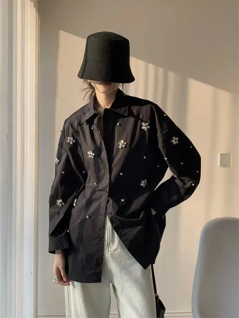 New  Spring  Loose Casual Cotton Buttons Up Shirts For Women Long Sleeve Top Korean Popular Oversized Blouse Clothes
