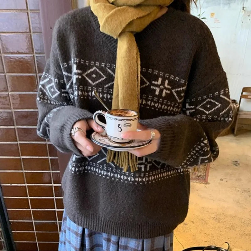 Women's Geometric Pattern Knit Sweater