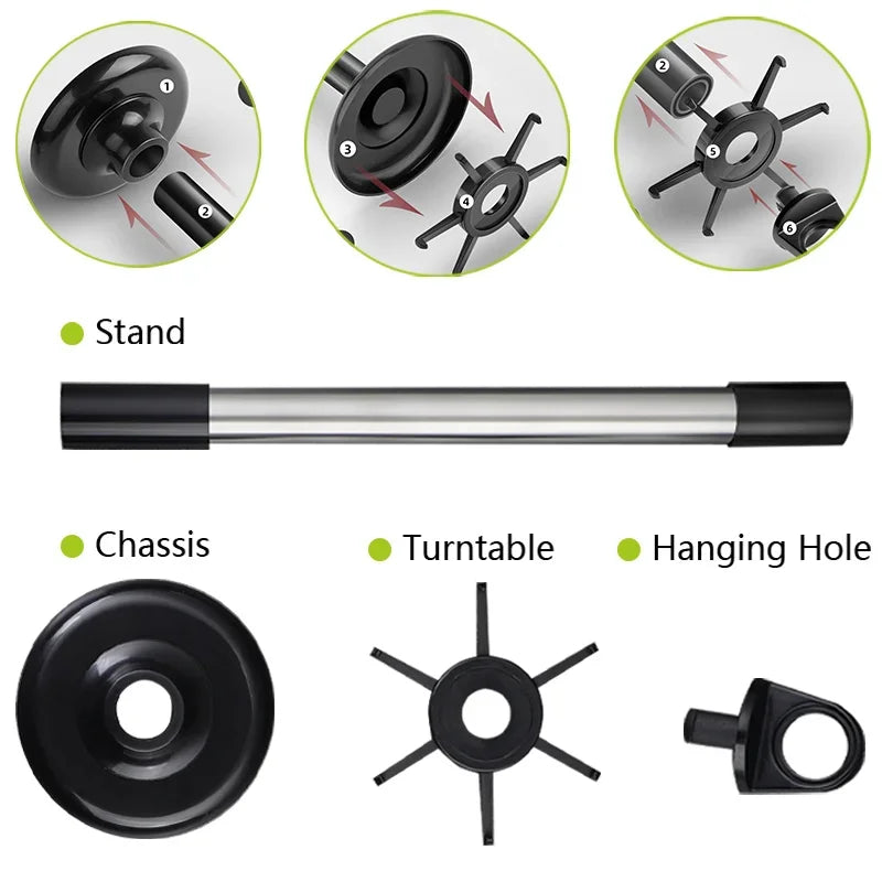Kitchen Rotary Storage Rack Rotatable Kitchenware Organizer Hooks Spatula Spoon Knife Storage cabinet Kitchen Accessories