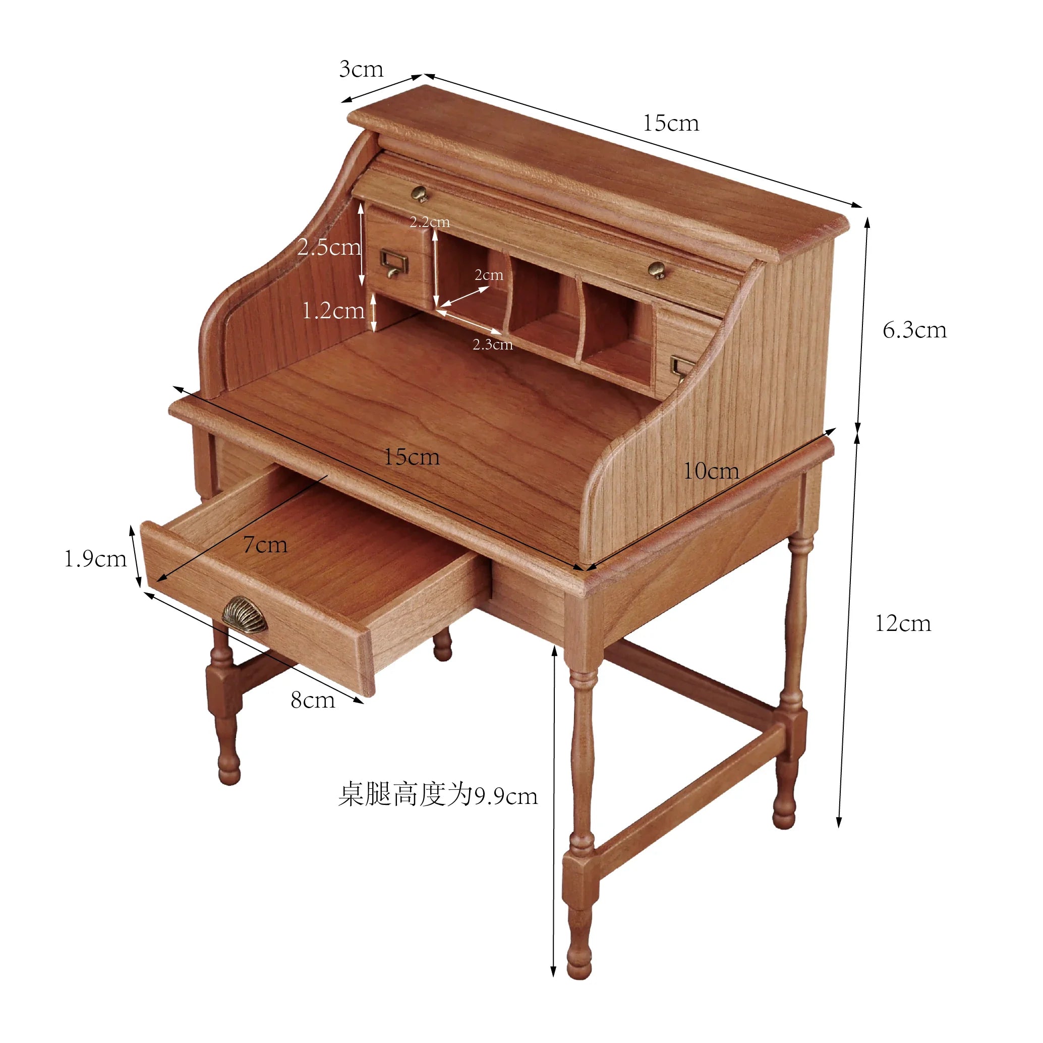 1/6  Dollhouse study Room Accessories  Mini Furniture Retro shutter desk
