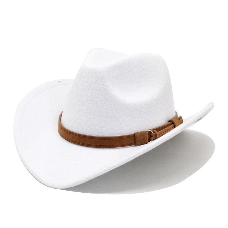 White Western Cowboy Cap For Men's Vintage Unique Water-Resistant Classic Cowboy Hat Wedding Party White Wool Wide Brim Fedoras Winter Luxury Elegant Hats For Autumn