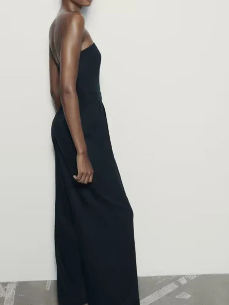 Solid Sexy Strapless Jumpsuits Women
