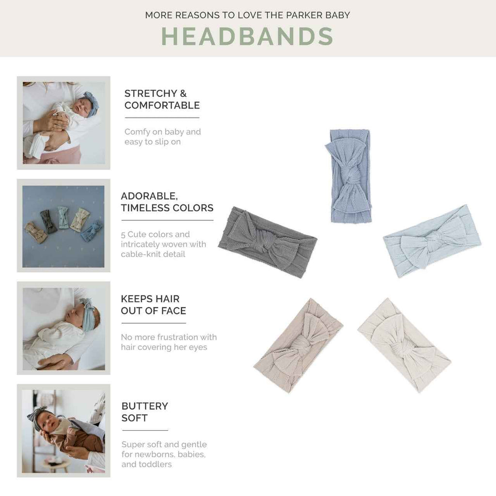 Stormy Set - Cable Knit Knotted Headbands - 5 Pack