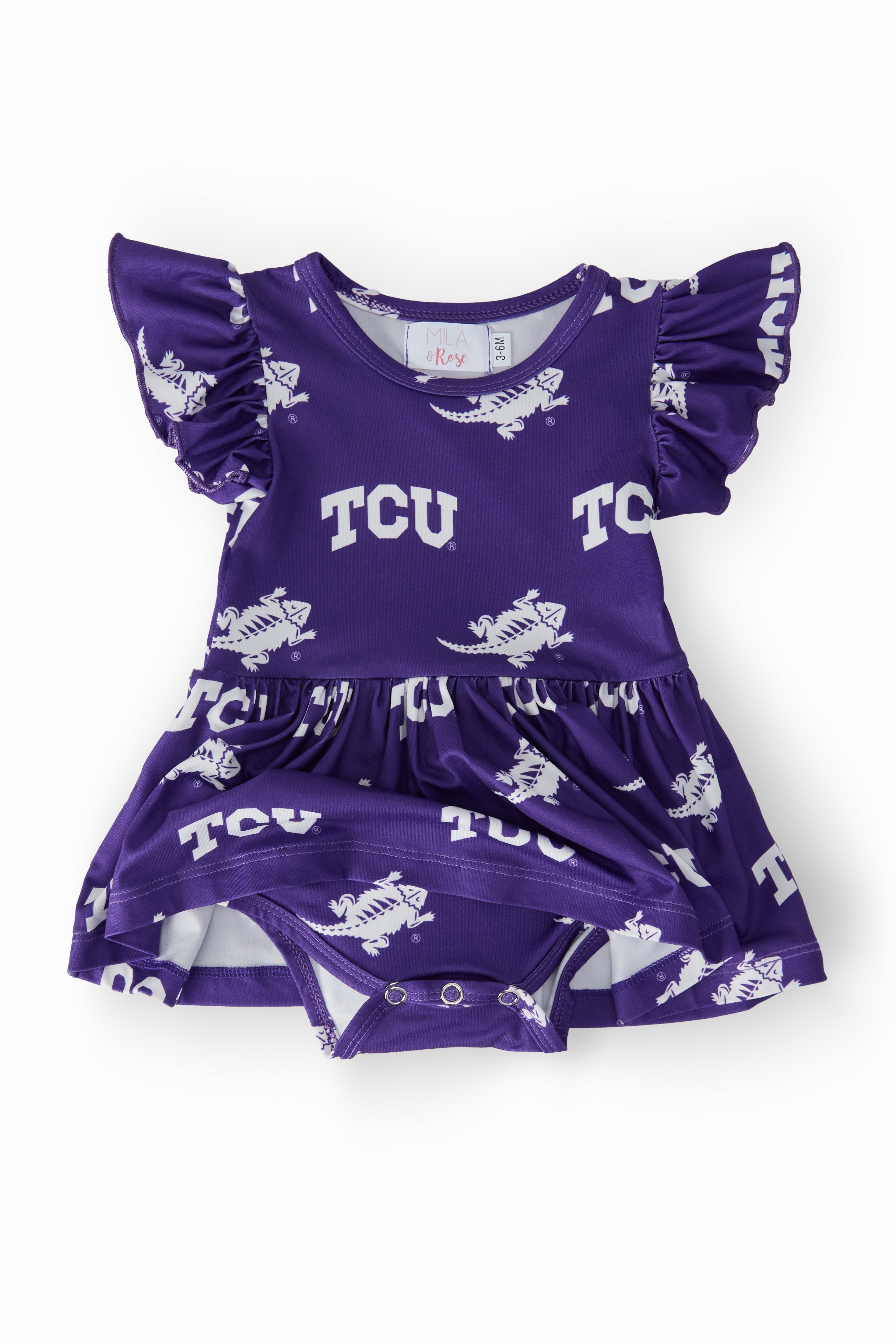 TCU Purple Frog S/S Flutter Twirl Bodysuit