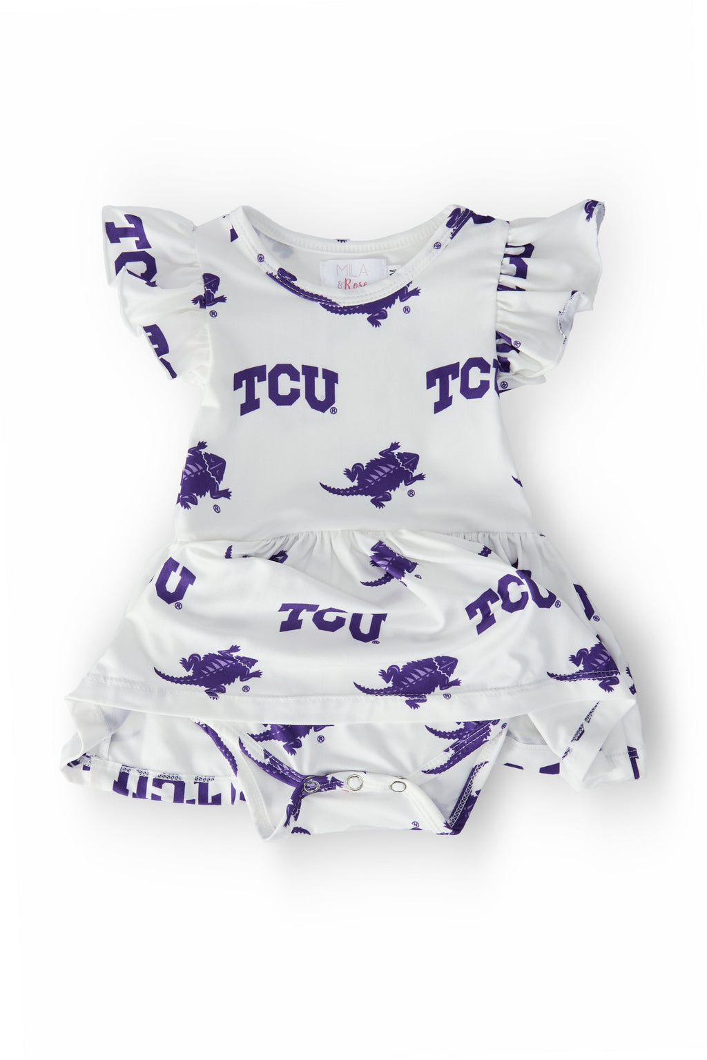 TCU White Frog S/S Flutter Twirl Bodysuit