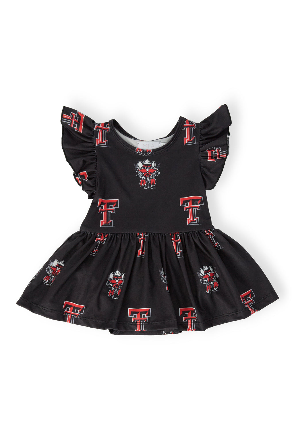Texas Tech Black Raider Red S/S Flutter Twirl Bodysuit