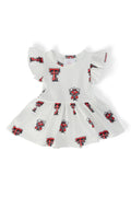 Texas Tech White Raider Red S/S Flutter Twirl Bodysuit
