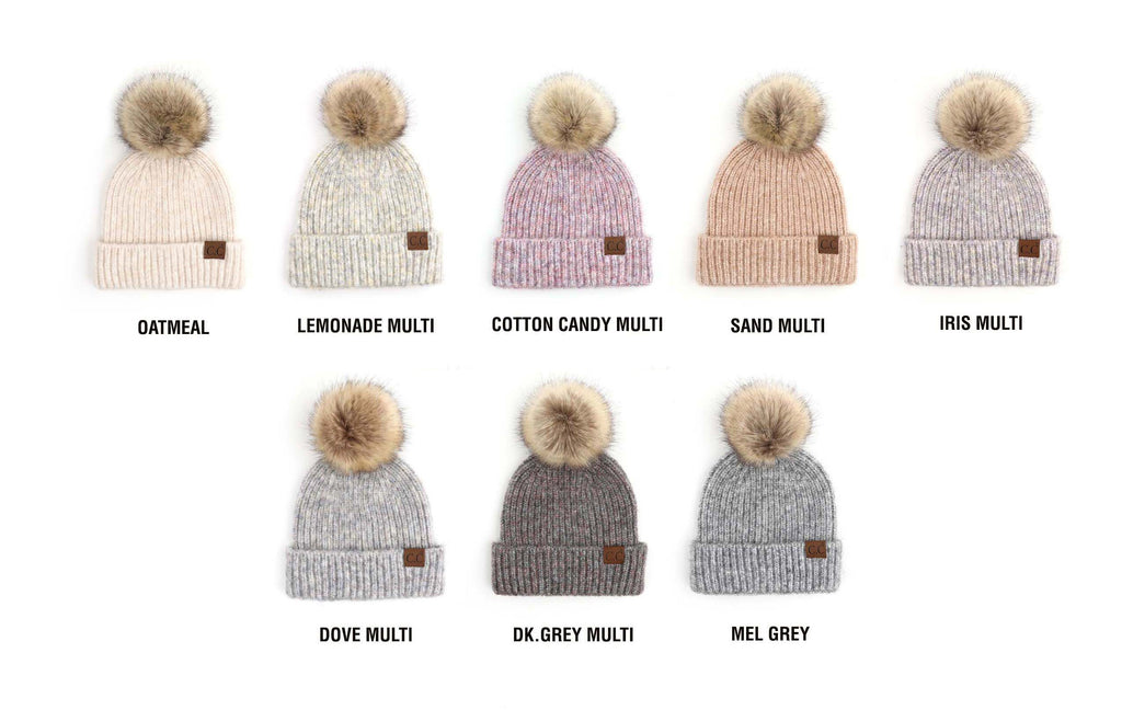 C.C® Cozy Marled Pom Beanie