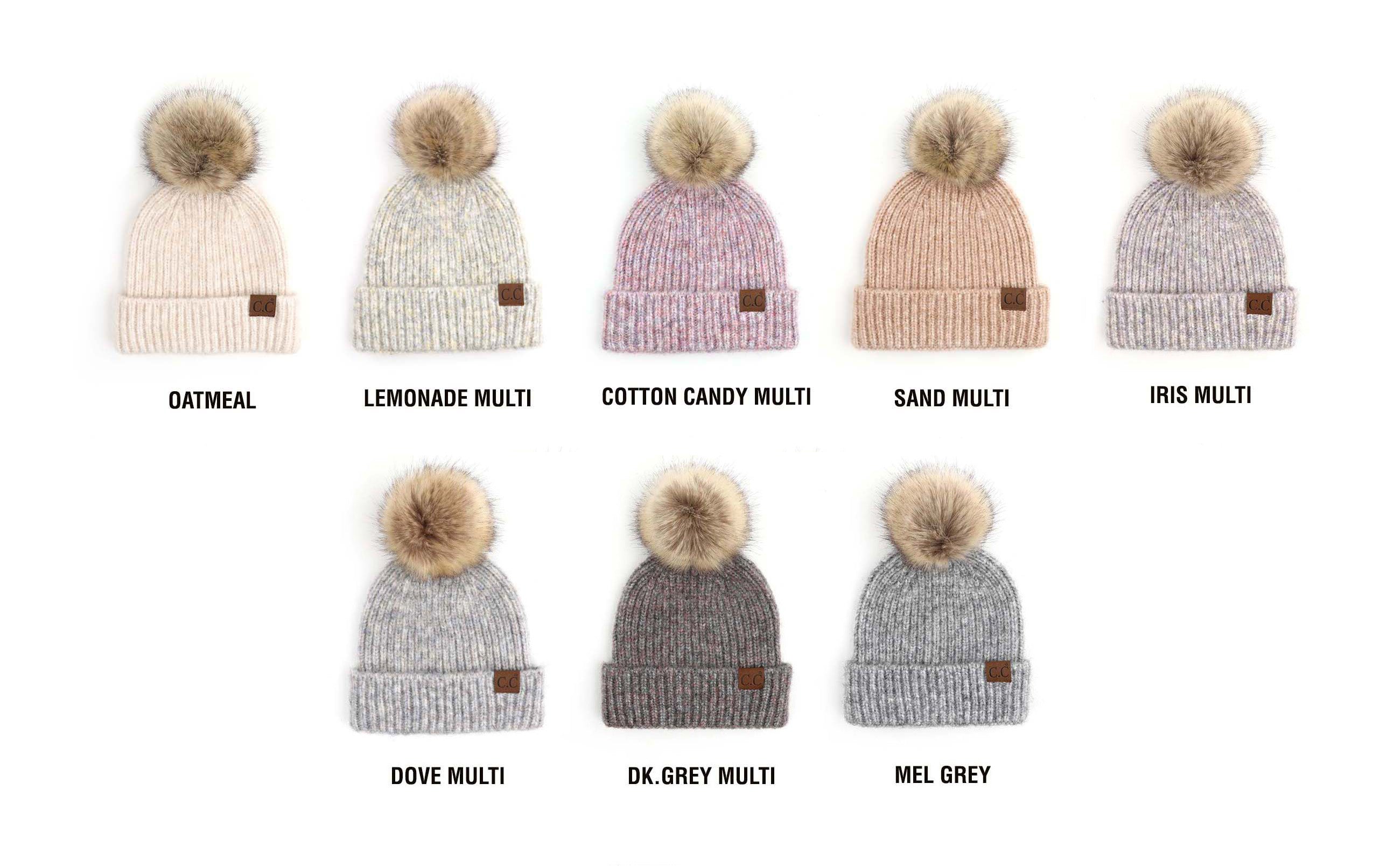 C.C® Cozy Marled Pom Beanie