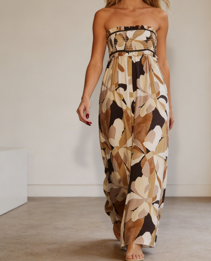 Summer Print Trendy Sexy Relaxed Halter Wide-Leg Jumpsuit