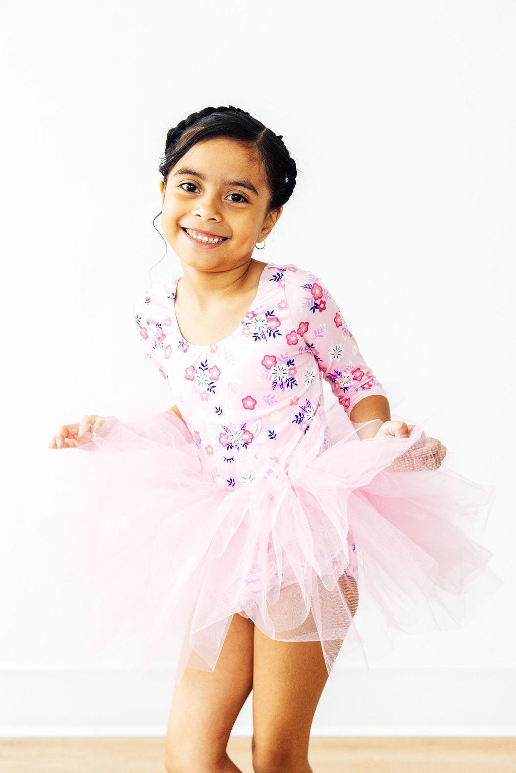 SALE Retro Daydream 3/4 Sleeve Tutu Leotard
