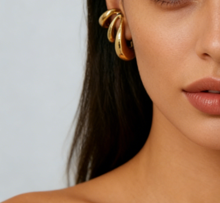 Vintage Textured Wrinkle Geometric Earrings