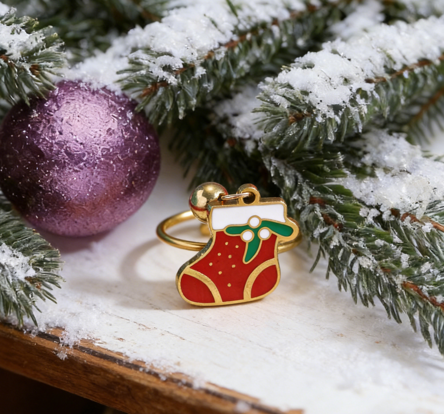 Christmas Tree Enamel Ring