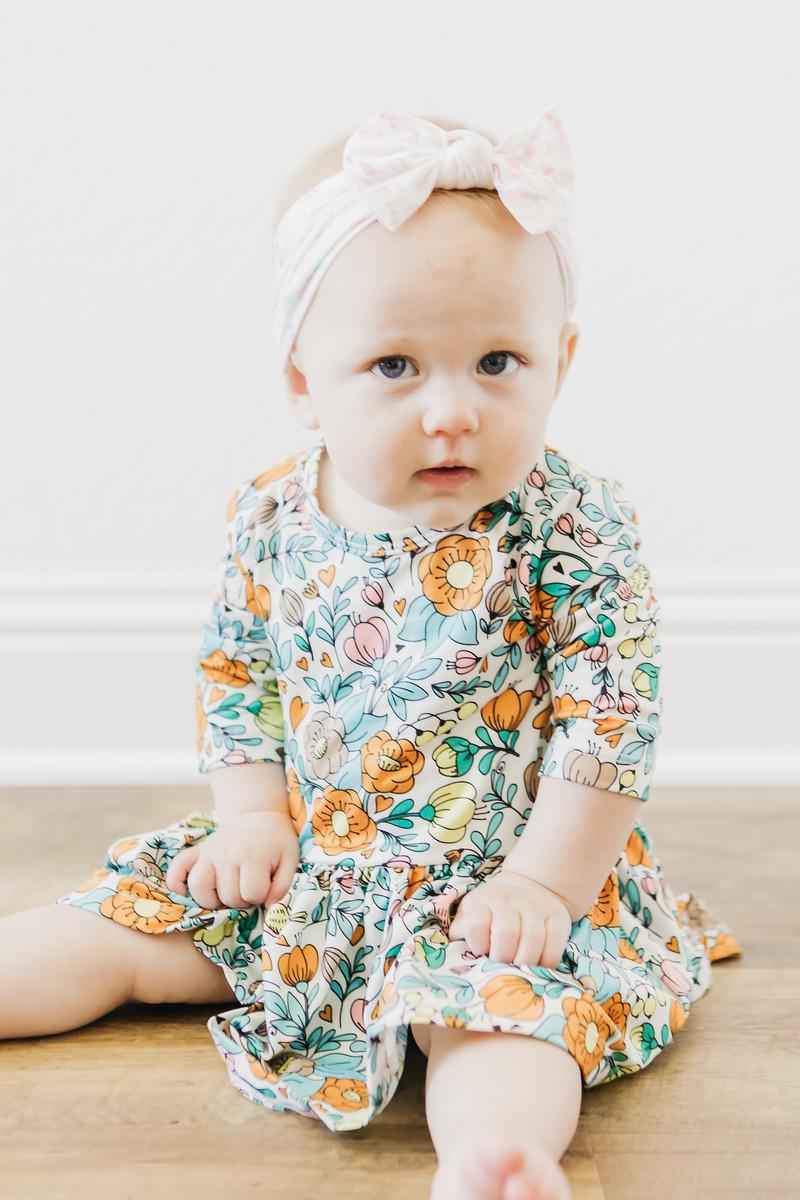 Vintage Vibes 3/4 Sleeve Twirl Bodysuit