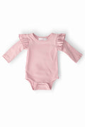 Vintage Pink L/S Flutter Bodysuit