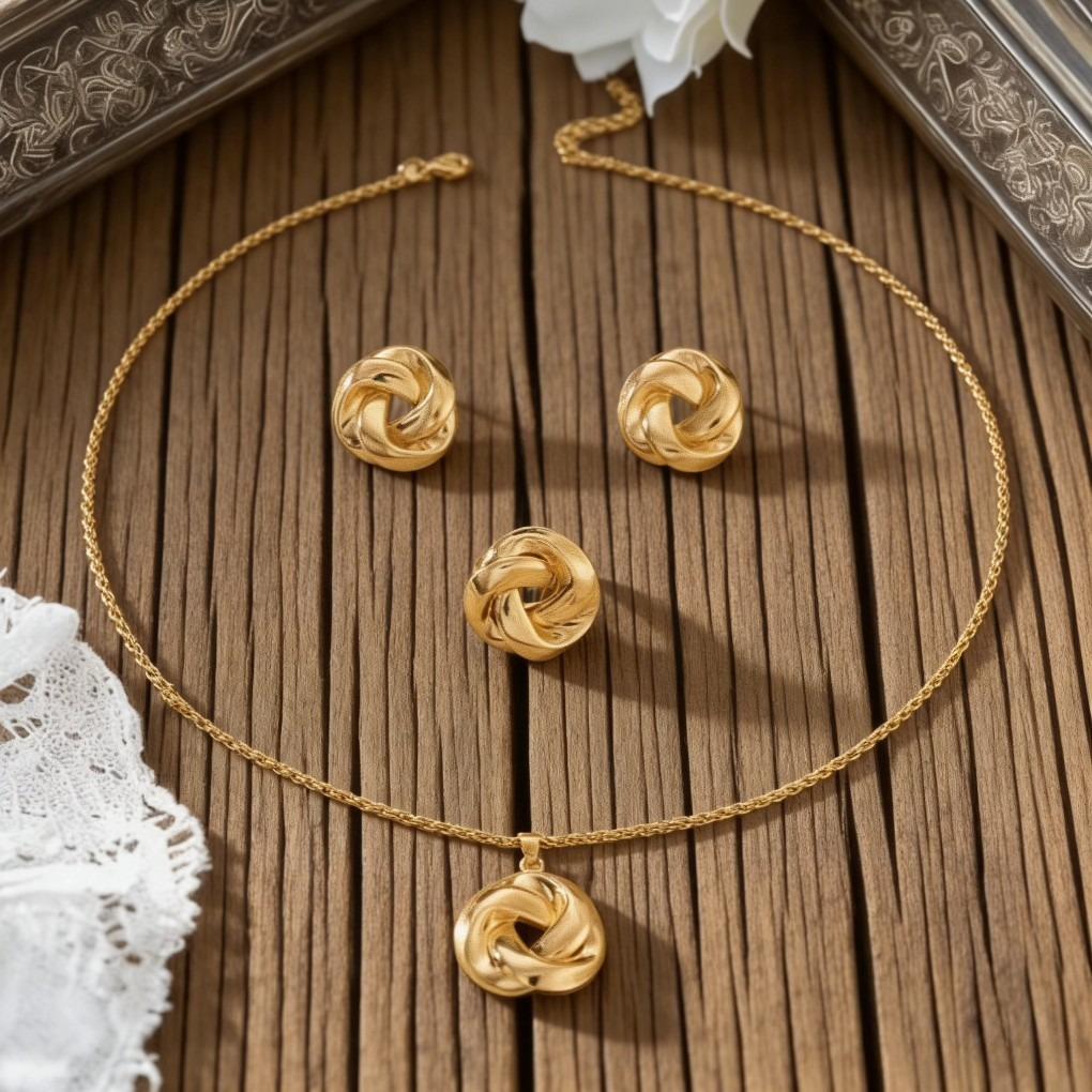 Twist Necklace, Earrings & Ring Set
