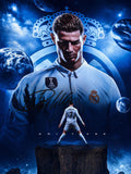 fhzang Cristiano Ronaldo Poster 3 Canvas Poster Unframed: BLUE 16x24 inches (40x60cm)