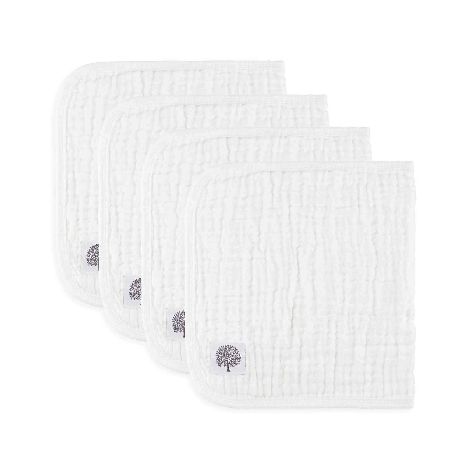 White Set - Muslin Burp Cloths (4 Pack)