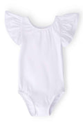 White S/S Flutter Sleeve Leotard