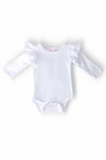 White L/S Flutter Bodysuit