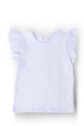 White S/S Ruffle Tee