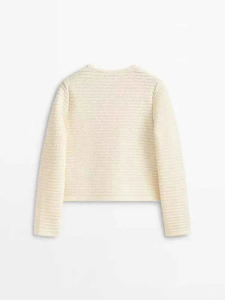 Women's Knitted Cardigan - Retro Long Sleeve Button Casual Top