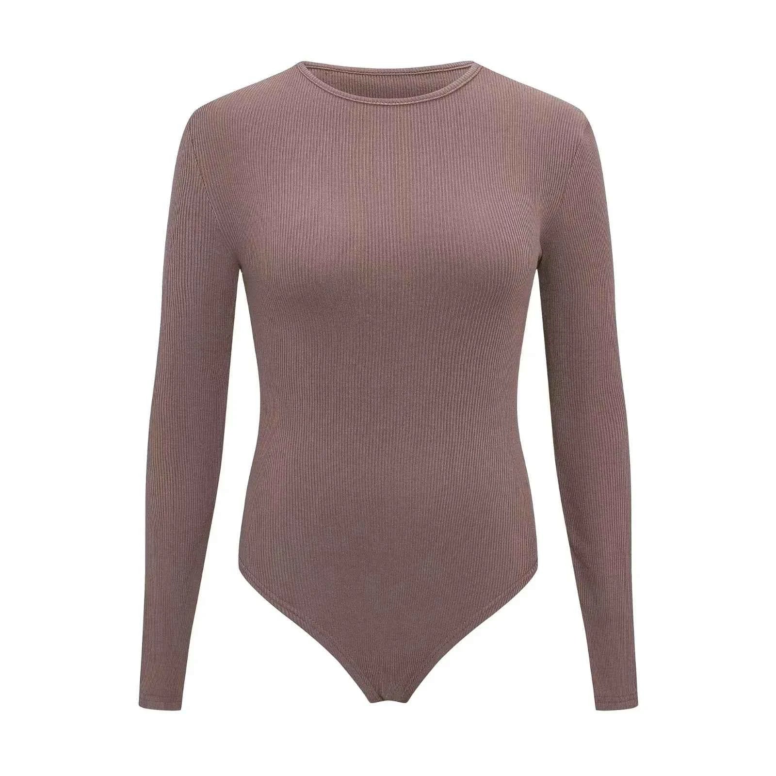 Women Long Sleeve O neck Tight Skinny Skims Style replacement Ribbed Bodysuit