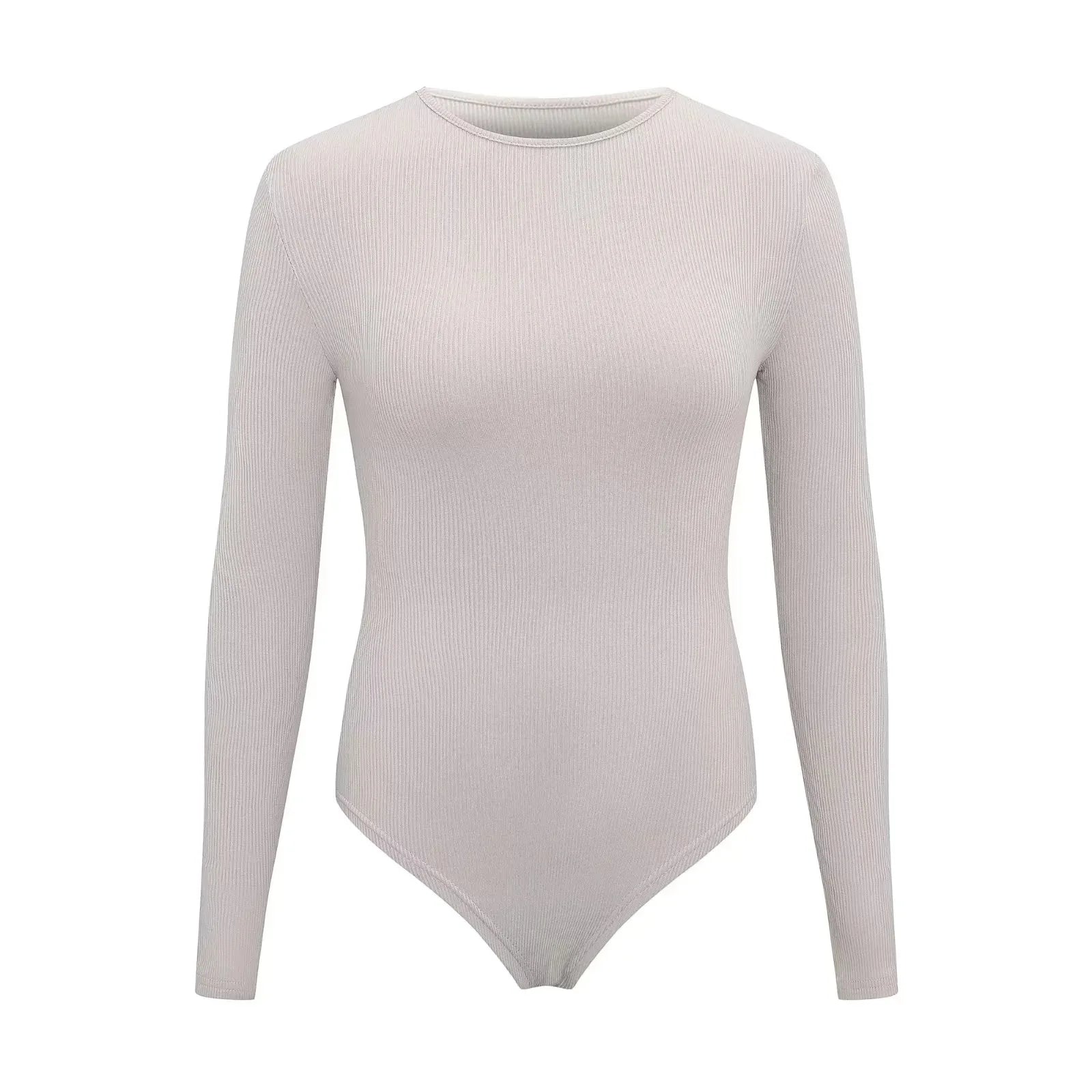 Women Long Sleeve O neck Tight Skinny Skims Style replacement Ribbed Bodysuit