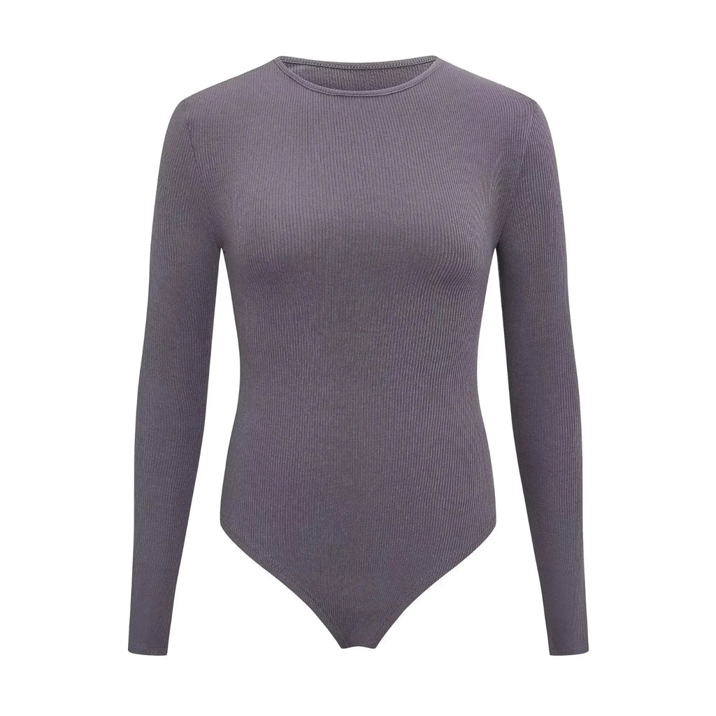Women Long Sleeve O neck Tight Skinny Bodysuit