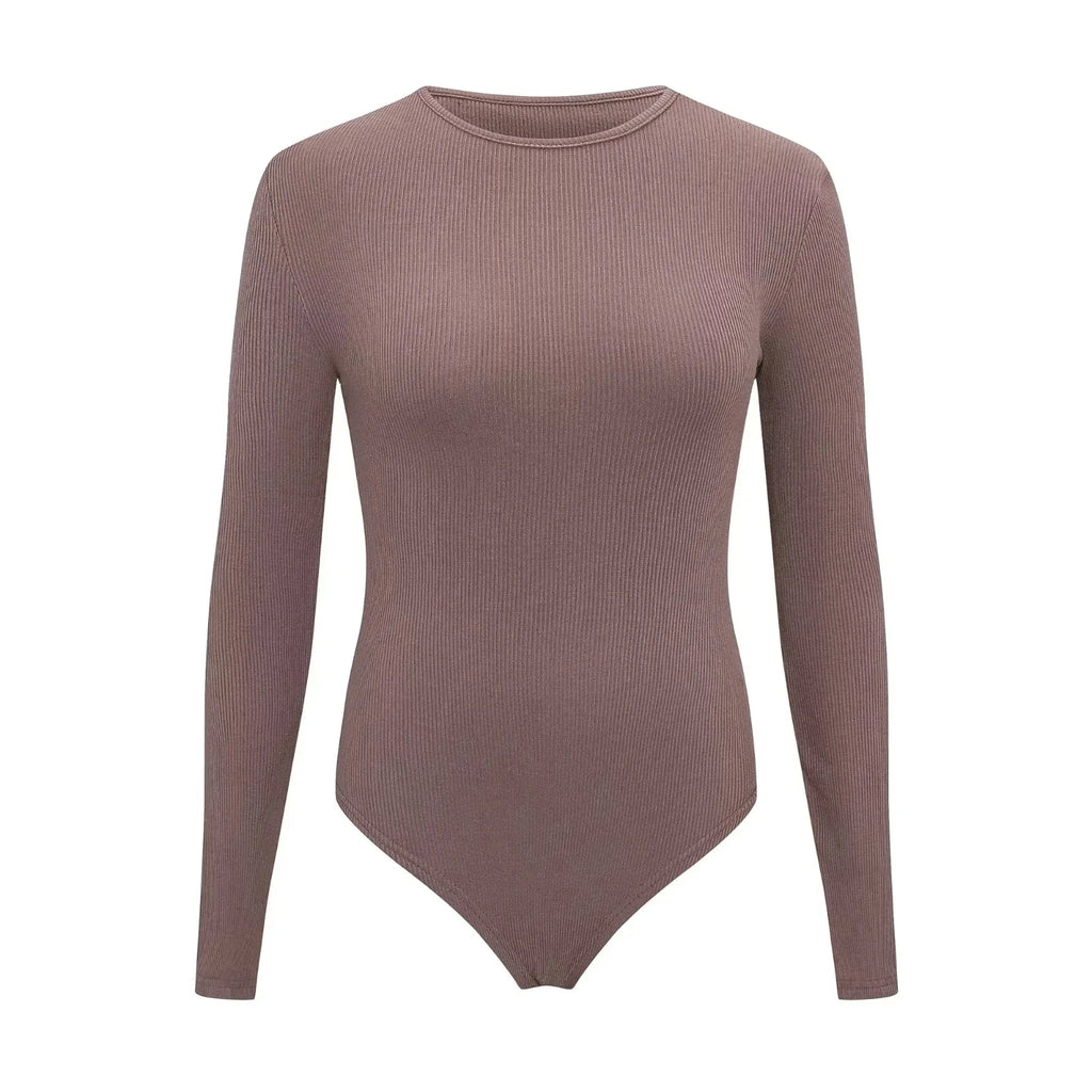Women Long Sleeve O neck Tight Skinny Bodysuit