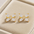 Trendy Copper Zircon Butterfly Ear Cuffs