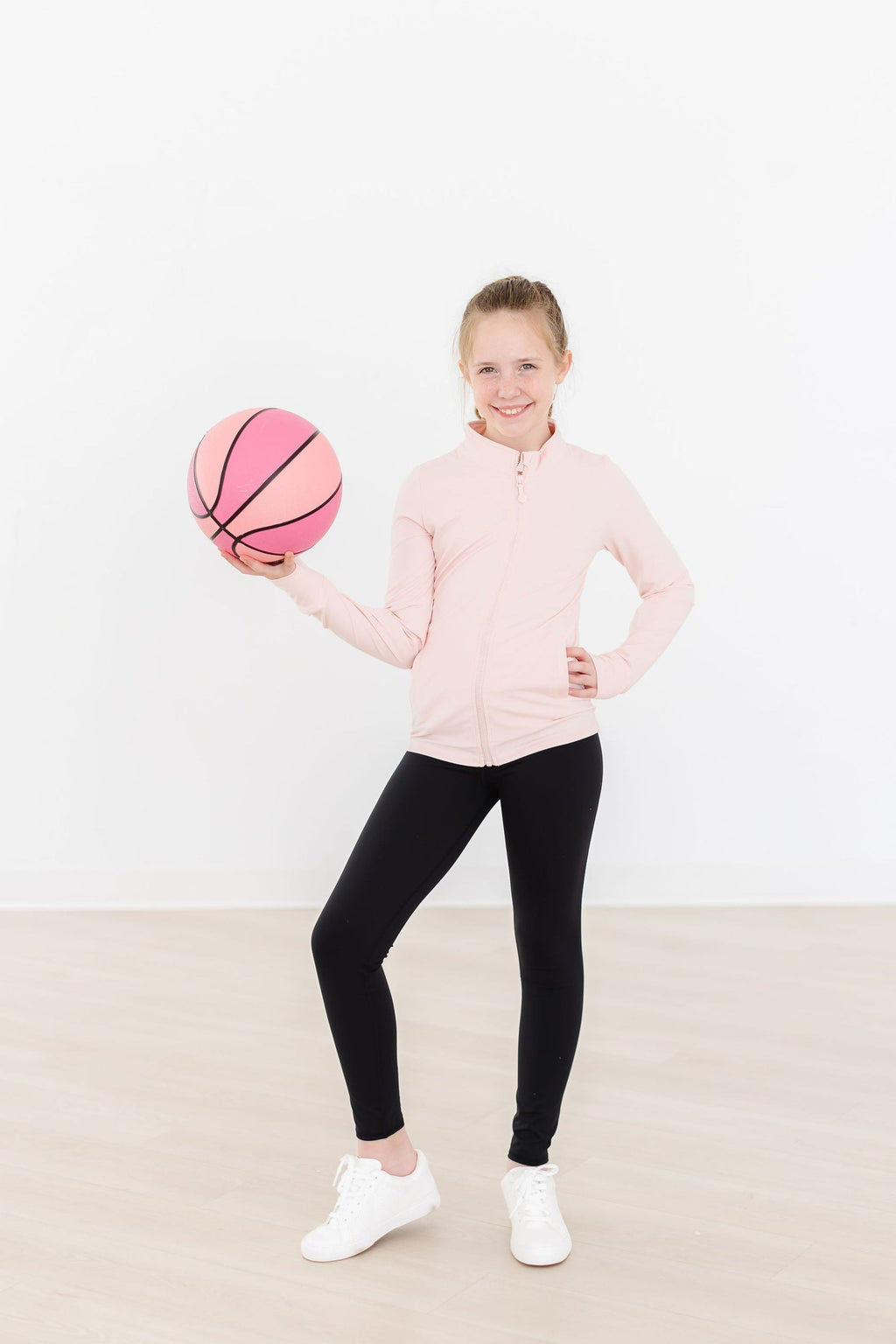 SALE Zen Pink Full-Zip Ruffle Active Jacket