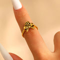 Vintage Rose & Bow Open Ring