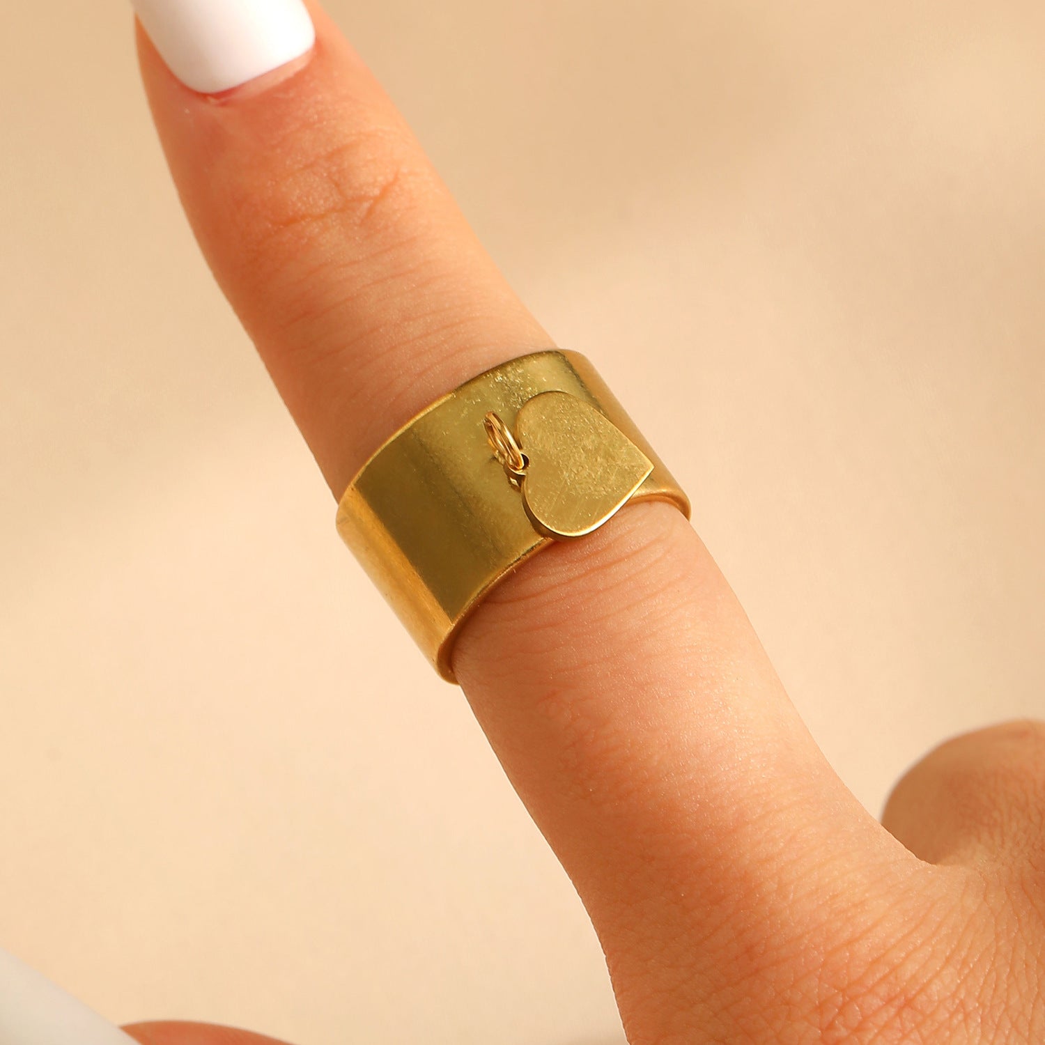 French Vintage Star & Heart Stainless Steel Ring