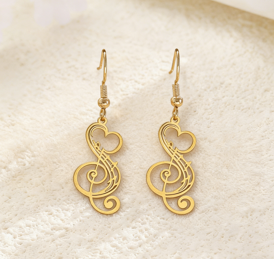 Music Festival Note Hollow Earrings