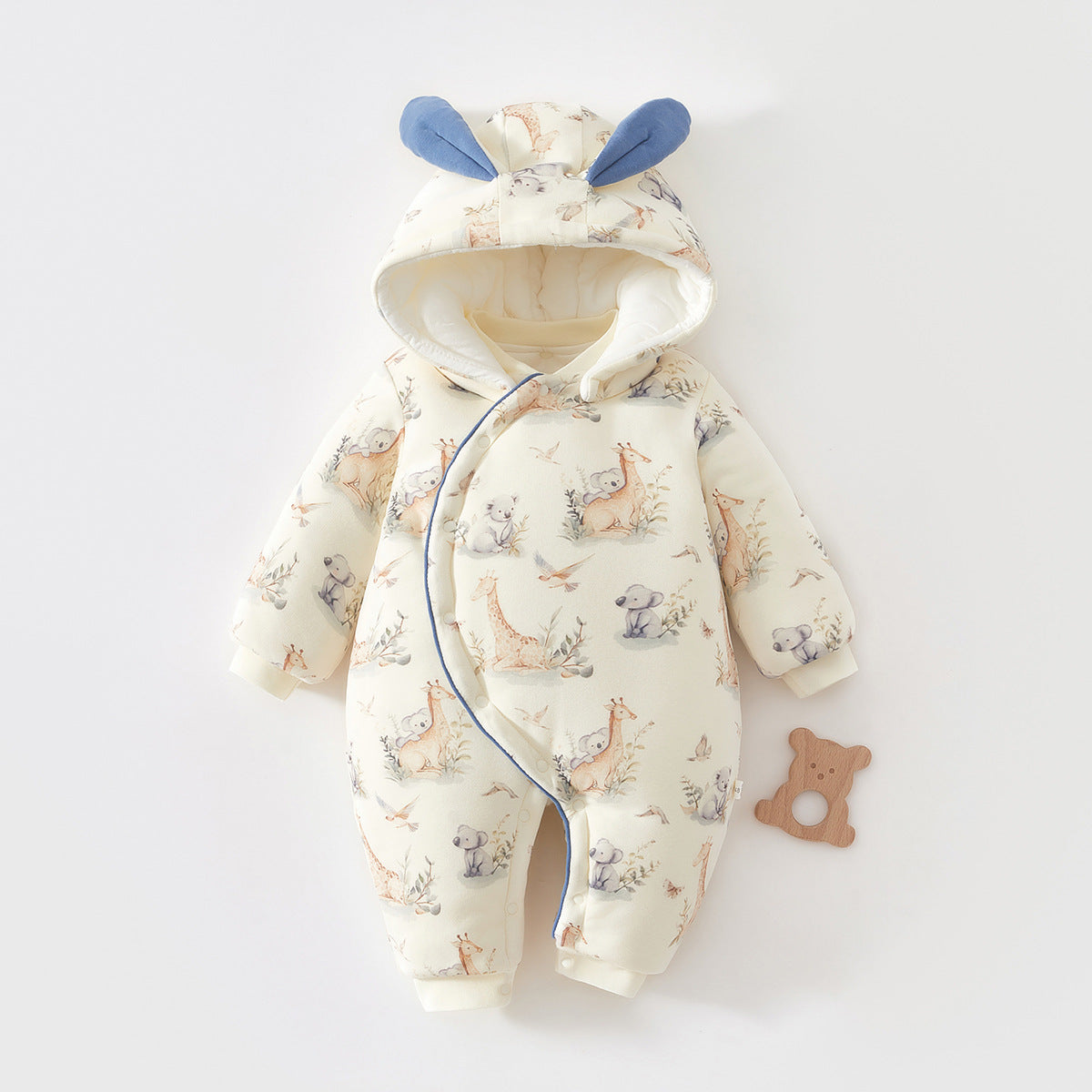 Thickened New Years Day Onesie With A Hood For Outdoor Wear