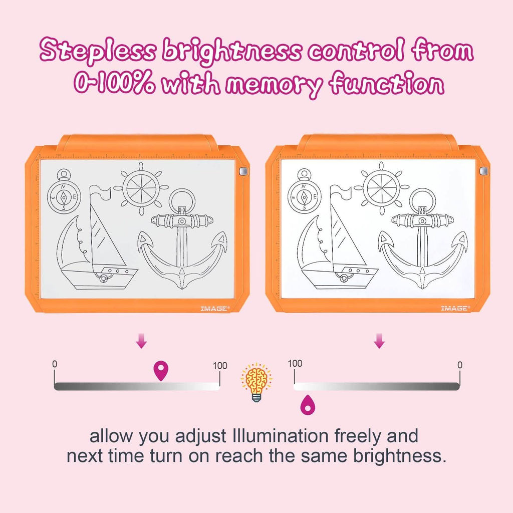 A4 Led Tracing Light Pad Box Memory Function Drawing Sketching Animation