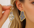 Unique Clock Stud Earrings Minimalist Personality Creative Time Design High-End Earrings