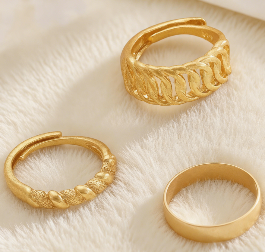 Gold-Plated Interlocking Ring for Women