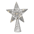 6" Battery Operated Lighted Silver Tree Topper