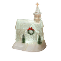 Lighted Church Waterglobe with Spinning Water
