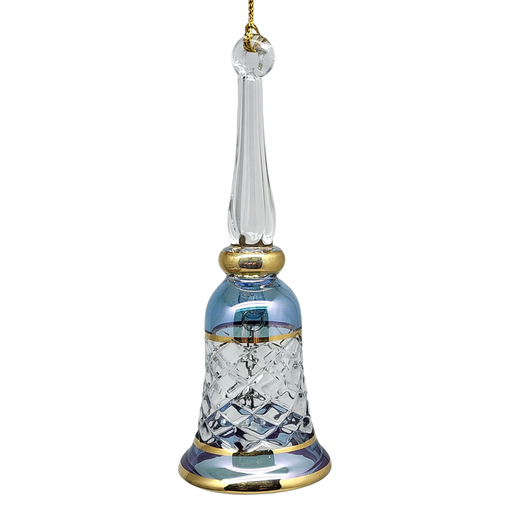 Gold Cut Etched Bell - Blue