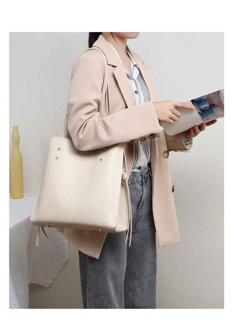 Genuine leather large hobo bag for women commuter bucket bag 5558