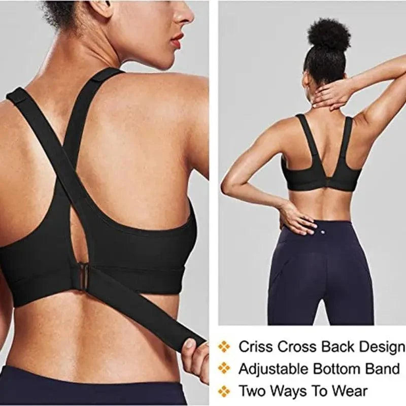 Adjustable Woman Modern Sports Bra Sportswear Crop Top Belt Zipper Yoga Running Comfortable Bras Push Up Gym Equipment