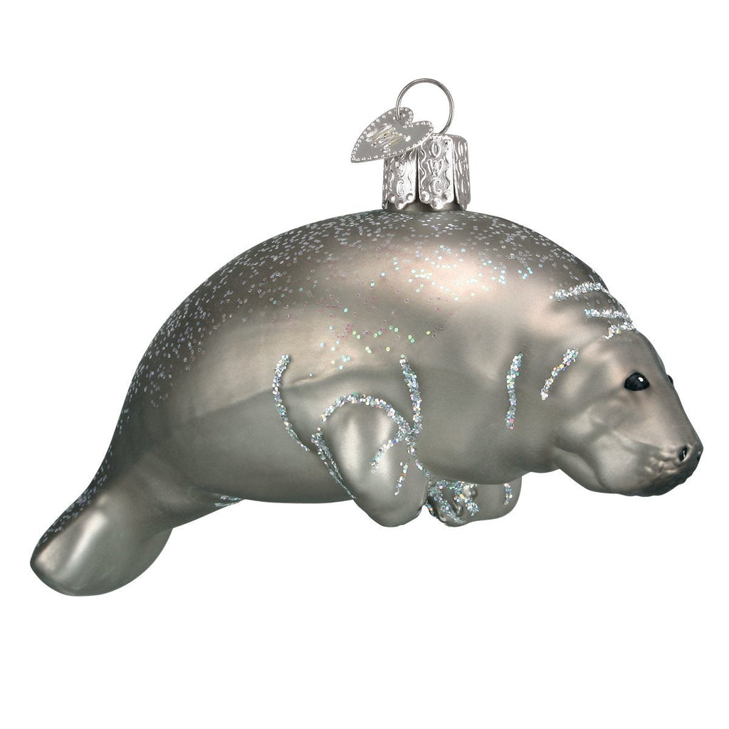 Manatee Glass Ornament